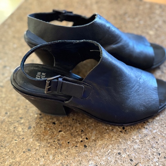 Eileen Fisher GLANCE black leather slingback mule with open toe size 10 - Picture 7 of 7